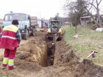 Budování kanalizace březen - květen 2014